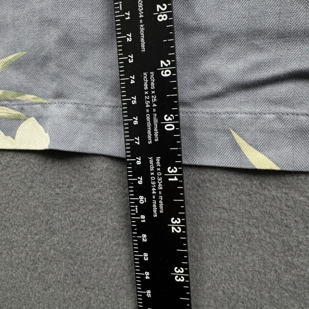 Tommy Bahama Shirt Mens Extra Large Gray Silk Floral Hawaiian Button Up Camp - Picture 4 of 7